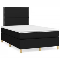 vidaXL Box spring postelja z vzmetnico črna 120x190 cm blago