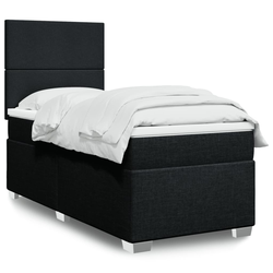 VIDAXL Box spring postelja z vzmetnico črn 90x190 cm blago