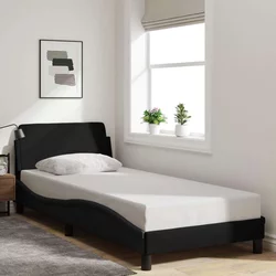 Okvir kreveta s uzglavljem Dover crni 90x190cm od tkanine