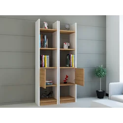 Hanah Home Polica 66,2x150x29,5cm Hrast-Bela
