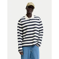 JACK & JONES Majica JORBLEECKER temno modra/bela