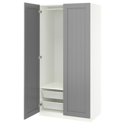 PAX / GULLABERG Kombinacija garderobera, bela/siva, 100x60x201 cm