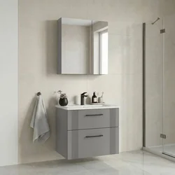 HANAH HOME Kupatilski ormarić sa umivaonikom i ogledalom (2 komada) Bari 65 v2 230
