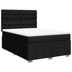 Vidaxl Box spring postelja z vzmetnico črna 160x200 cm blago