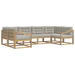 Set vanjskih sofa s jastukom 6 pcs Bijela i svjetlosiva