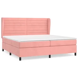 Vidaxl Box spring postelja z vzmetnico roza 200x200 cm žamet