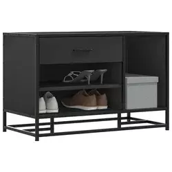 Klupa za cipele crna 80x40x53,5 cm od drveta i metala