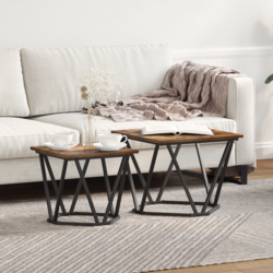 Set pomoćnih stolića 2 pcs Dimljeni hrast