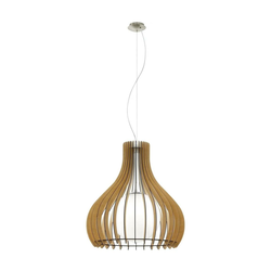 Eglo 61719 - Luster na sajli TINDORI, 1xE27/60W/230V, prečnik 60 cm, braon