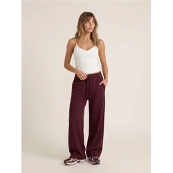 Sinsay - Soft touch wide leg pantalone sa džepovima i dodatkom viskoze - mahagoni