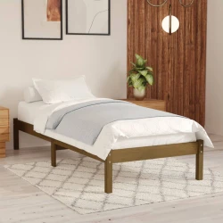 Okvir za krevet boja meda od borovine 90 x 190 cm mali