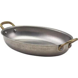 GENWARE servirna posoda ovalna, nerjavno jeklo Vintage, prostornina: 0,70 litra, 40 mm