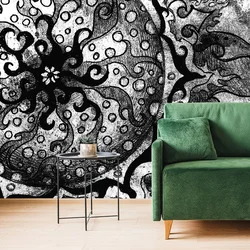 Tapeta črno-bela Mandala - 441x297