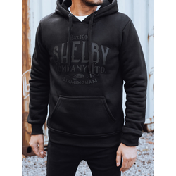 Črna Shelby pulover s kapuco
