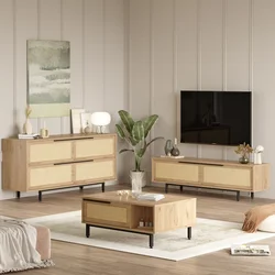 Hanah Home Set nameštaja za dnevnu sobu ON20-SU, 3 komada, Hrast