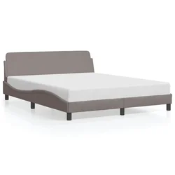 Vidaxl Posteljni okvir Dover taupe 160x200 cm blago