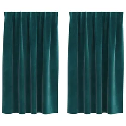 Zavjese za zamračivanje 2 pcs Tamnozelena 140 x 140 cm Baršun
