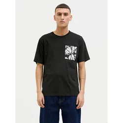 Jack & Jones Majica Split 12272995 Črna Regular Fit