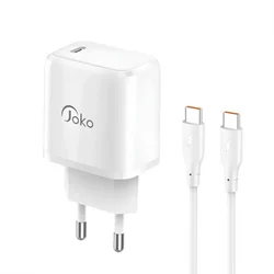 Konfulon Kućni punjač JK91+DC67 PD20W sa PD kablom Type C na Type C, Beli