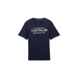 TOM TAILOR Majica temno modra/bela