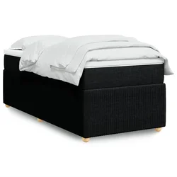 VIDAXL Box spring postelja z vzmetnico črna 100x200 cm blago