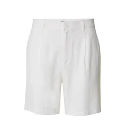DAN FOX APPAREL Hlače z naborki Alan, bela