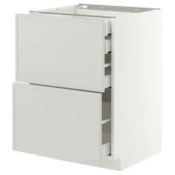 METOD / MAXIMERA Pod.orm.2front/2dnj/1srd/1vis.fiok, bela/Aspudden svetlosiva, 60x60 cm