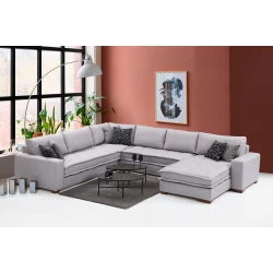 Atelier del Sofa Ugaona garnitura Lena 94x85x296cm Svetlosiva