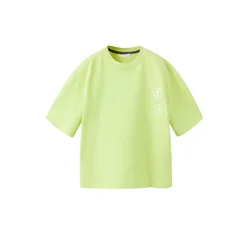 MANGO KIDS Majica SLOW limeta / črna / bela