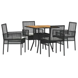 Vrtni set za objed 5 pcs Crna poliratan