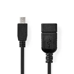 CCGB60315BK02 USB Adapter 2.0, Mini 5-Pin muski na USB-A zenski, 480 Mbps, OTG, 0.20m, Black