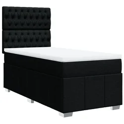 Vidaxl Box spring postelja z vzmetnico črna 80x200 cm blago