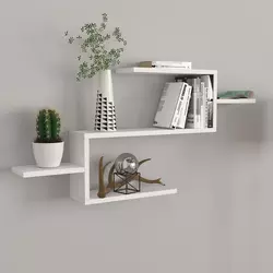 Hanah Home Polica 104x49,4x14,5cm Bela