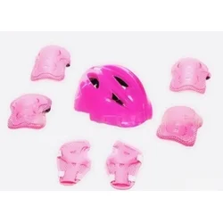 Zaštitni set za ruke i glavu (kaciga + štitnici) roze ( 1022 )