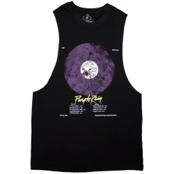 Prince Majica Purple Rain Disc Unisex Black M