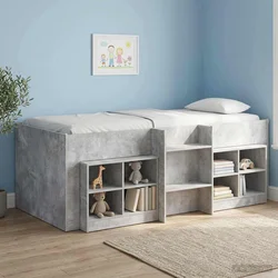Kreveta za visoko spavanje djece 2 pcs Beton Konstruirano drvo