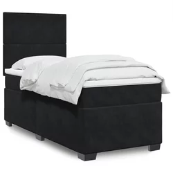 VIDAXL Box spring postelja z vzmetnico črna 80x200 cm žamet