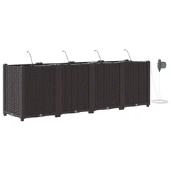 Vrtna saksija 4 pcs Smeđa 160 x 40 x 52 cm Plastika