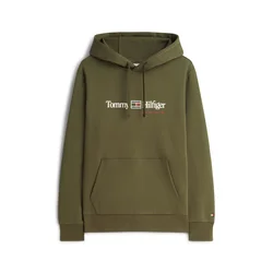 TOMMY HILFIGER Majica ecru/oliva/ognjeno rdeča
