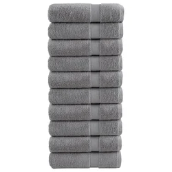 Ručnici za ruke SOLUND 10 kom sivi 50 x 100 cm 600 gsm