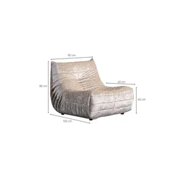 ATELIER DEL SOFA Fotelja sa visokim naslonom Ving Chair Bocek Cream