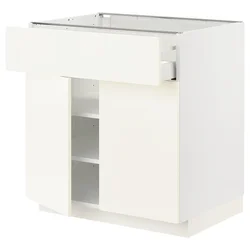 METOD / MAXIMERA Podni element s fiokom/2 vrata, bela/Vallstena bela, 80x60 cm