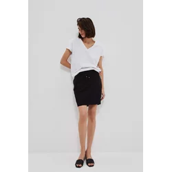 Plain skirt with pockets - black
