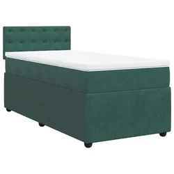 Vidaxl Box spring postelja z vzmetnico temno zelena 80x200 cm žamet