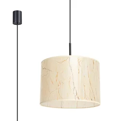 Sollux SL.1850 - Luster na sajli NEVIA 1xE27/15W/230V prečnik 40 cm mermer/bež