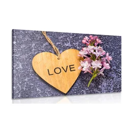 Slika leseno srce z napisom Love - 40x30