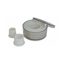 9-piece fluted pastries cutter mould set, plastic, 2-10 cm - de Buyer