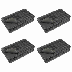 Protuklizna deka od umjetnog zečjeg krzna Olite 4 pcs Tamnosiva