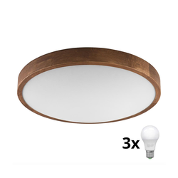 Brilagi - LED plafonsko svetlo CARVALHO SLIM 3xE27/60W/230V hrast-trešnja prečnik 47 cm