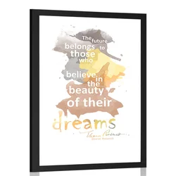 Plakat s paspartujem citat o sanjah - Eleanor Roosevelt - 40x60 black